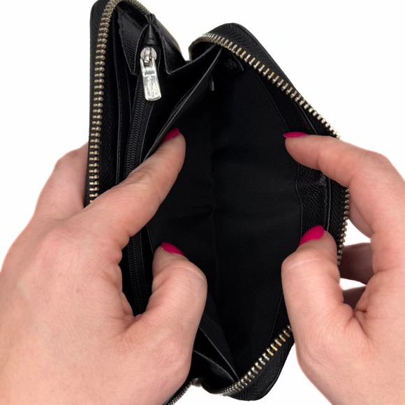 Coach Black Long Accordion Zip Wallet - Picture 13 of 16